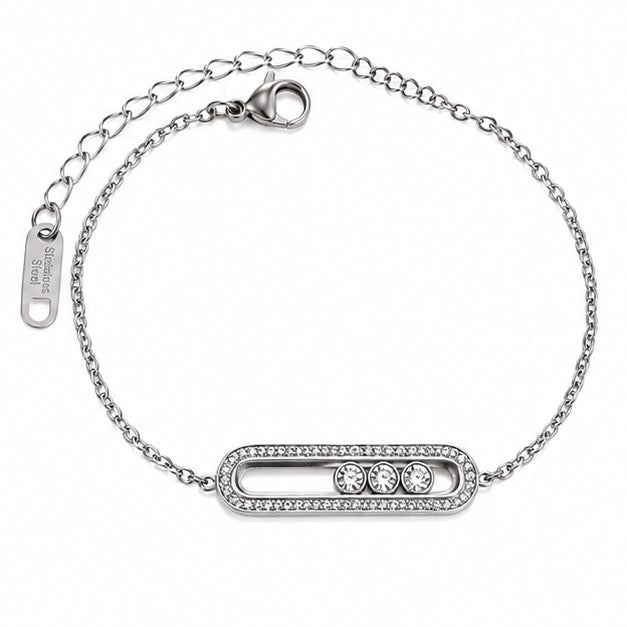 Moving Gem Bracelet Silver