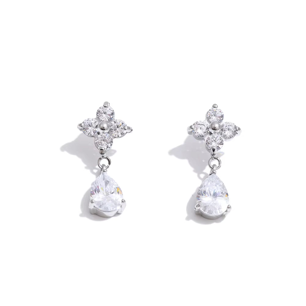 Bloom Drop Earrings — Silver