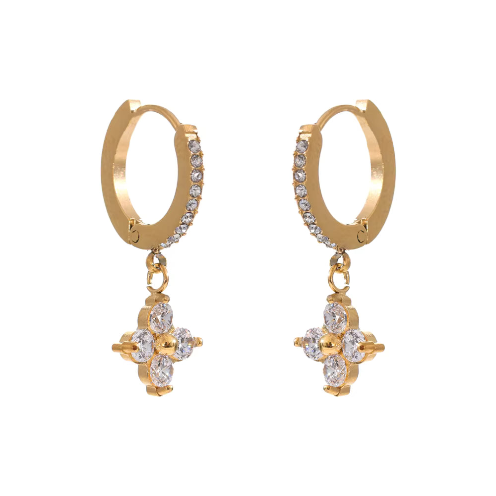 Bloom Glow Drop Hoops — Gold