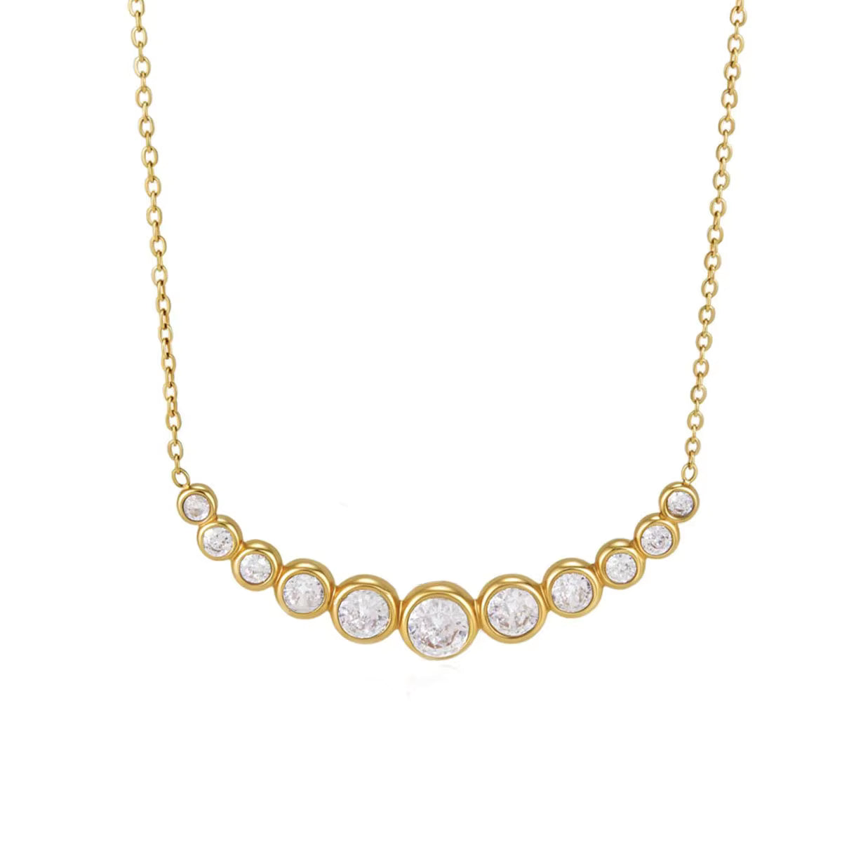 Color Muse Bezel Necklace — Gold