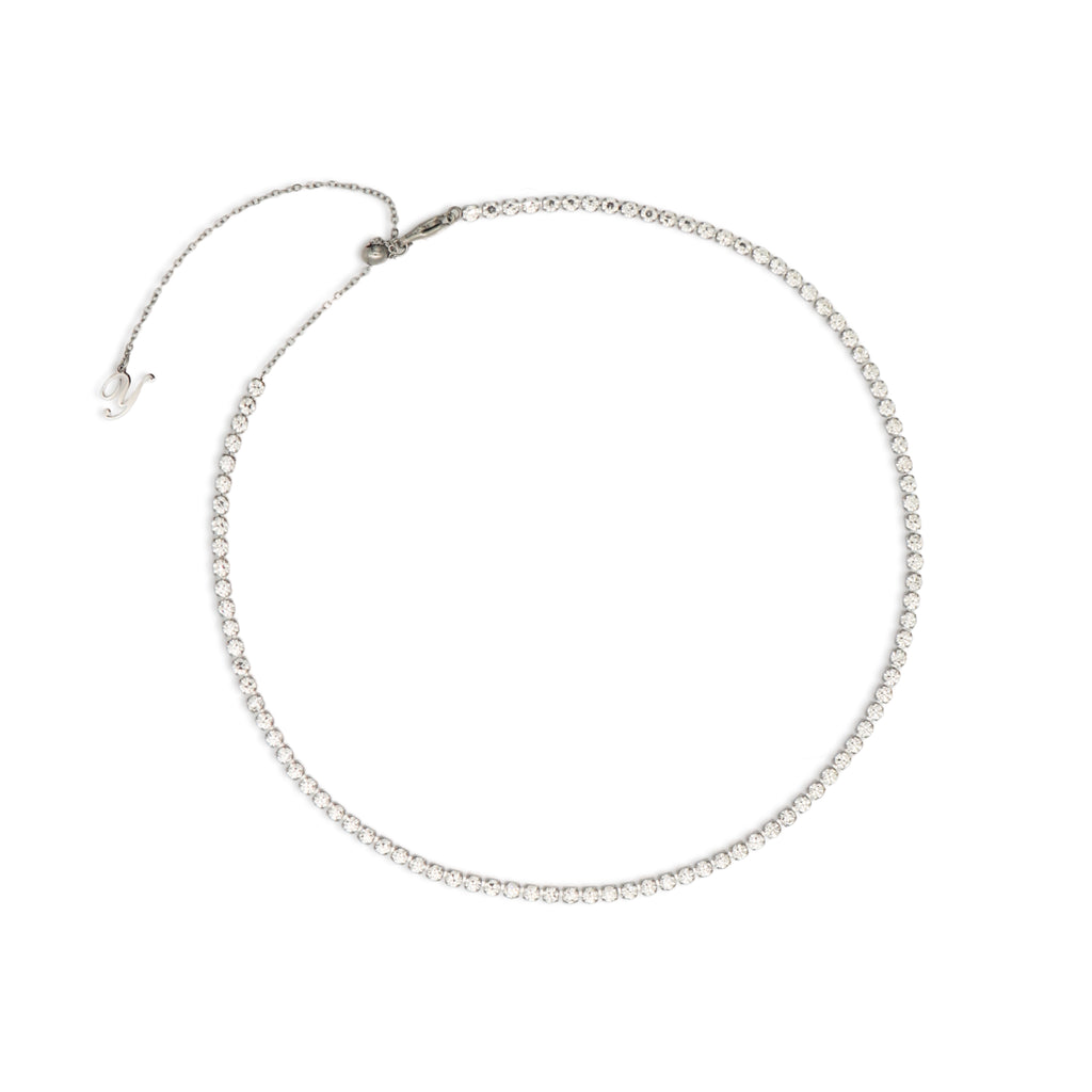 Tennis Glow Necklace — Silver