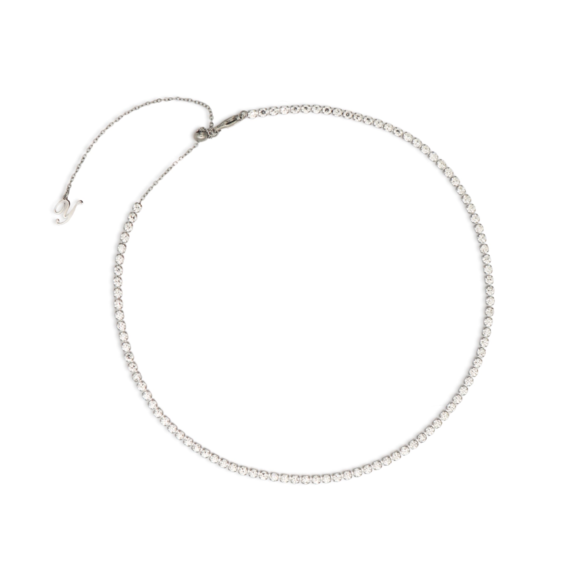 Tennis Glow Necklace — Silver