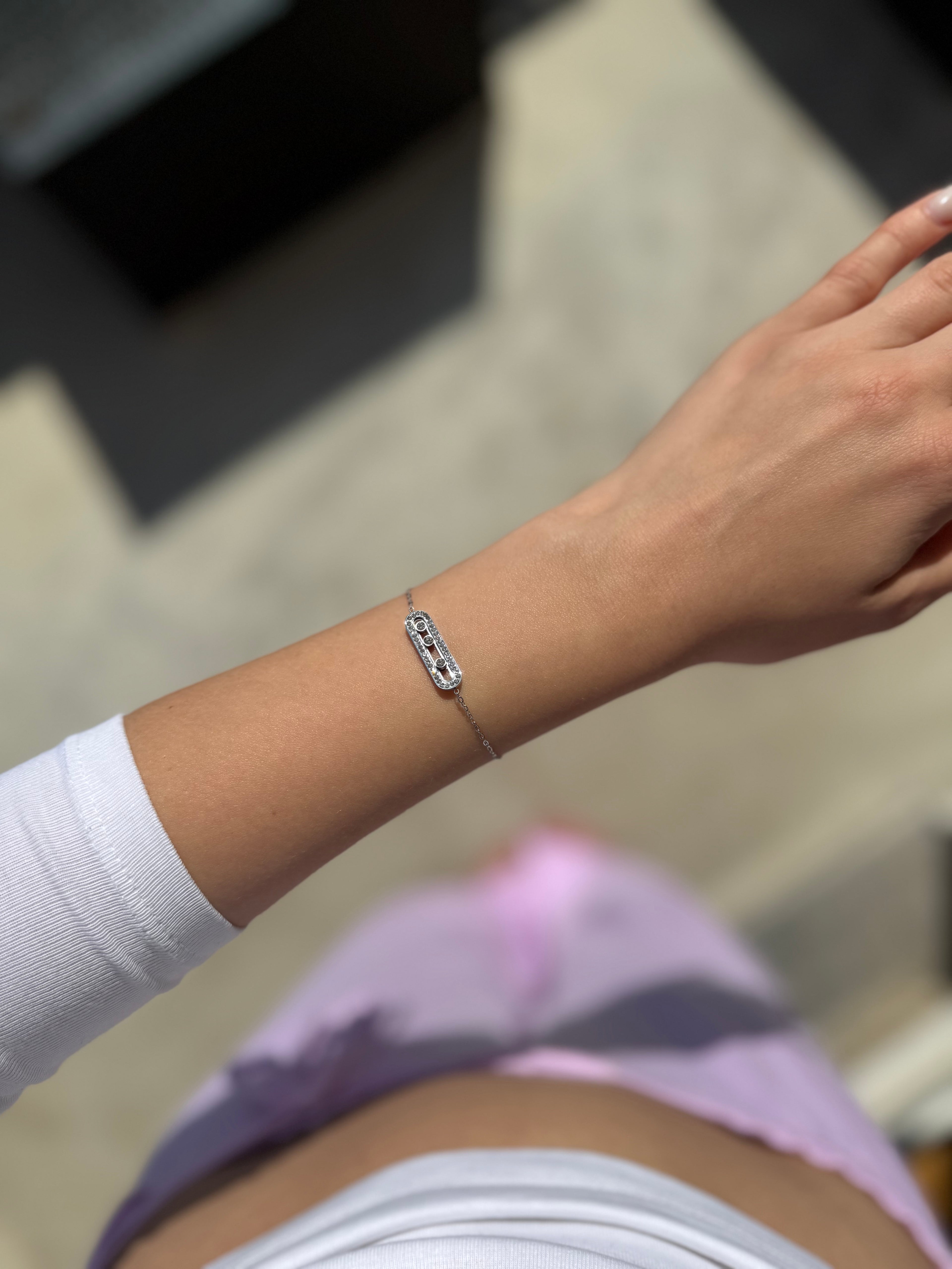 Moving Gem Bracelet Silver