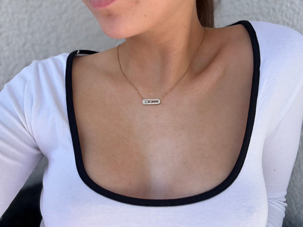 Moving Gem Necklace Gold
